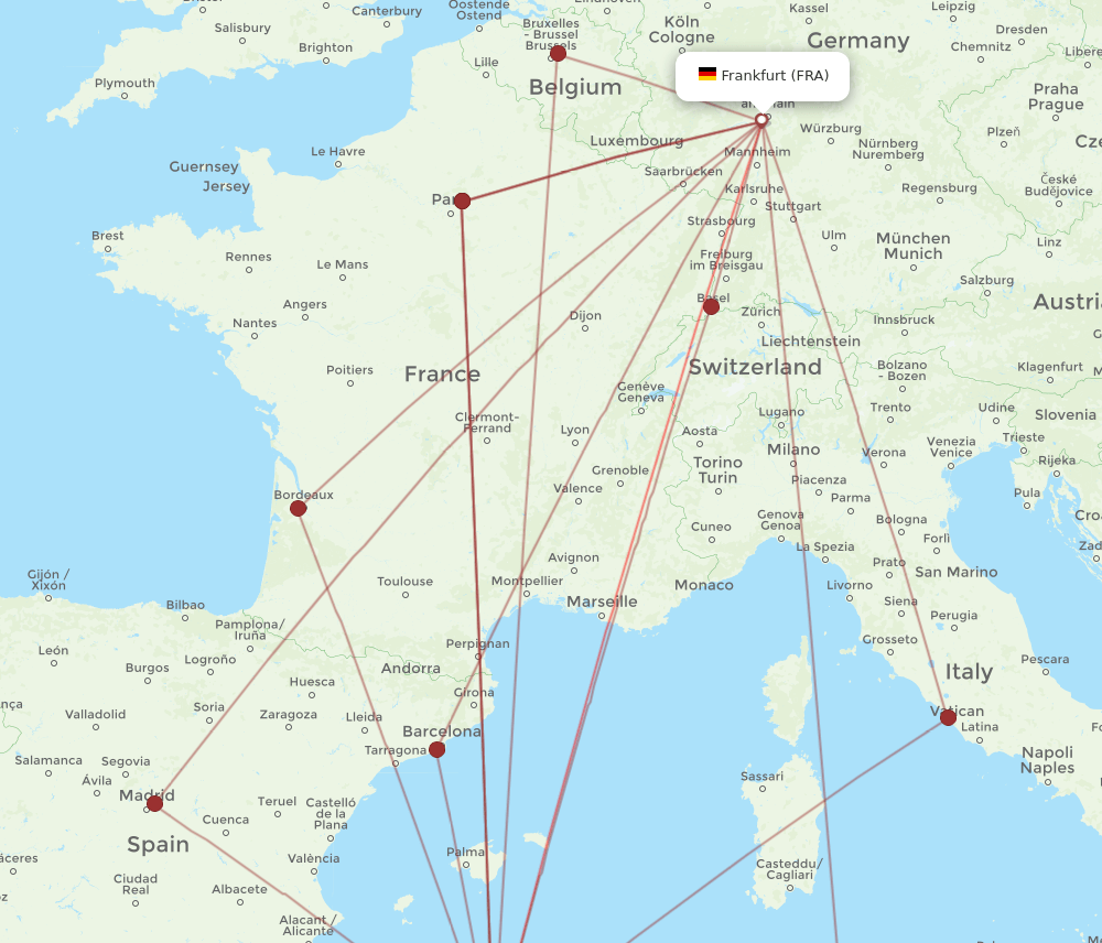 FRA-ALG flight routes