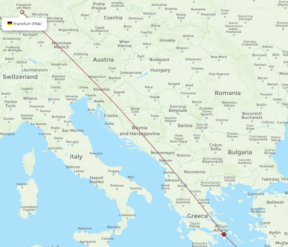 FRA-AOK flight routes