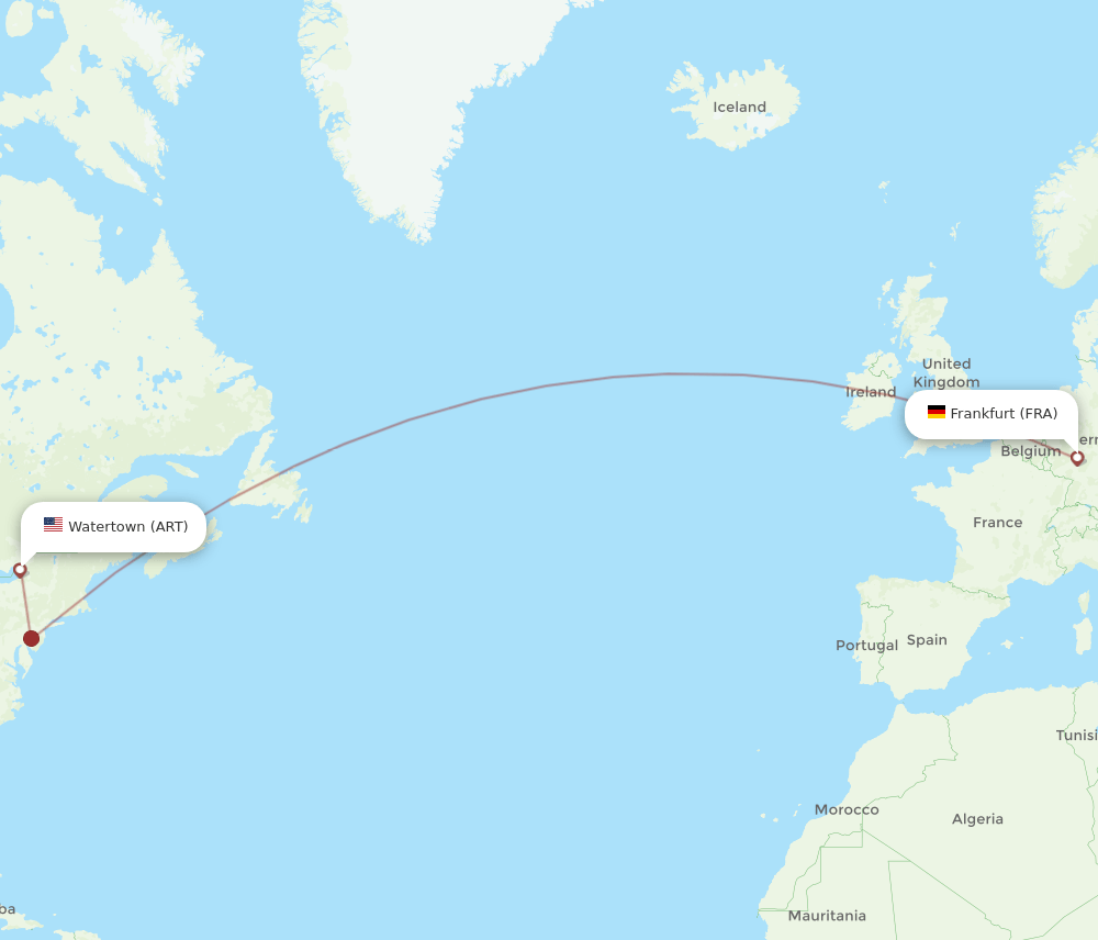 FRA-ART flight routes