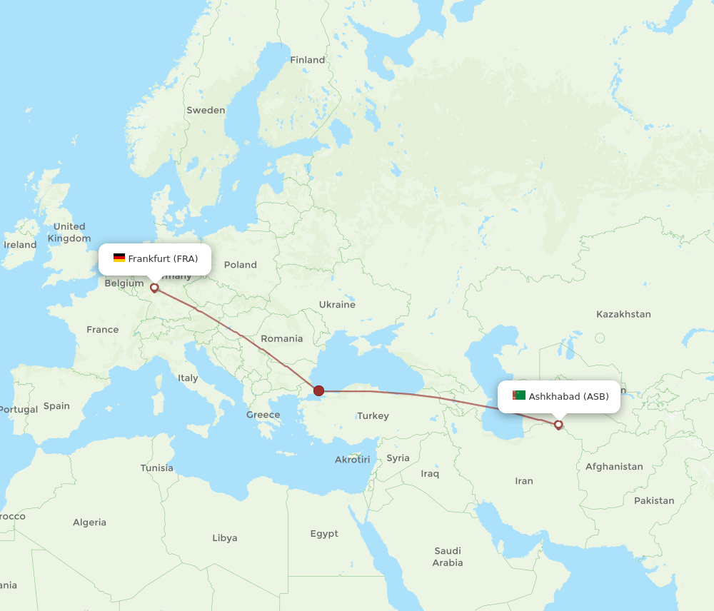 FRA-ASB flight routes