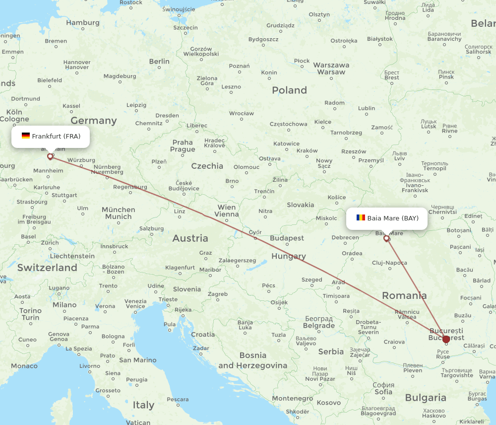 FRA-BAY flight routes