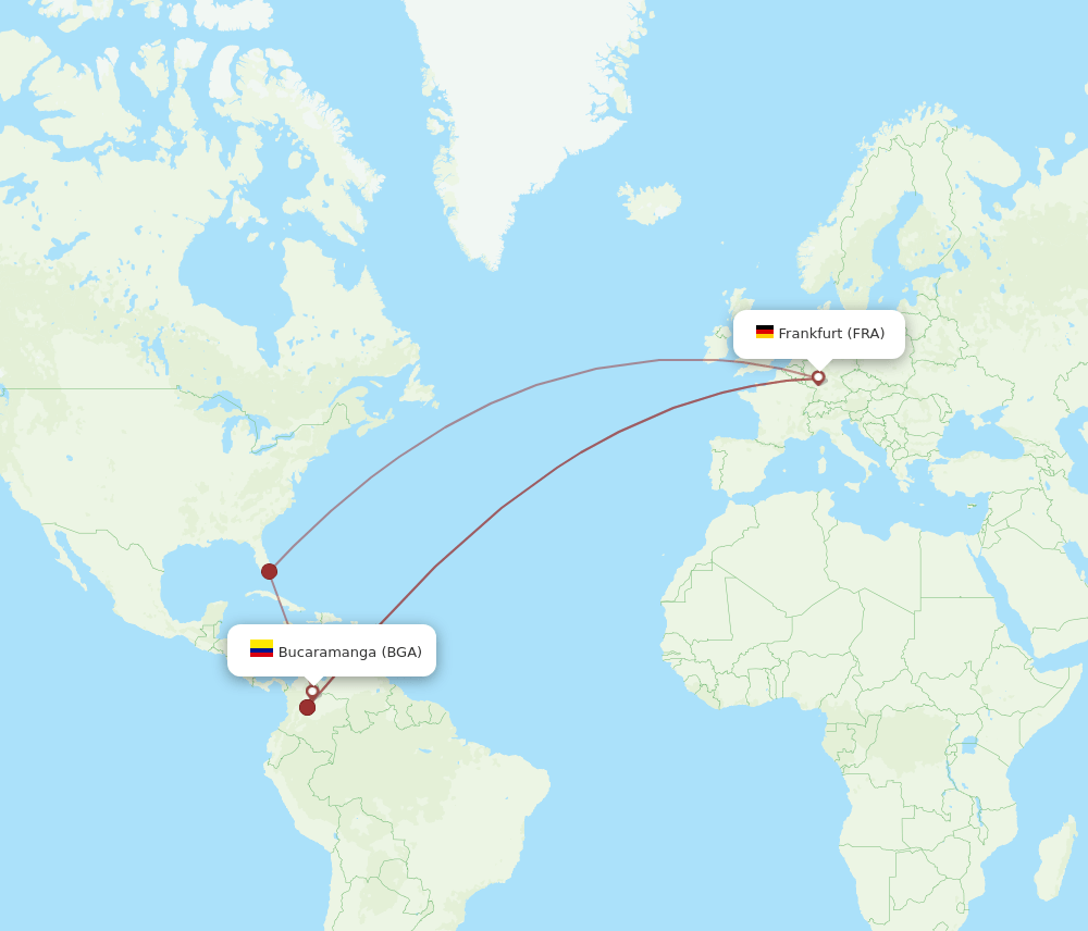 FRA-BGA flight routes