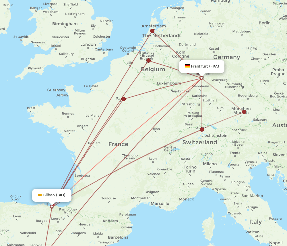 FRA-BIO flight routes