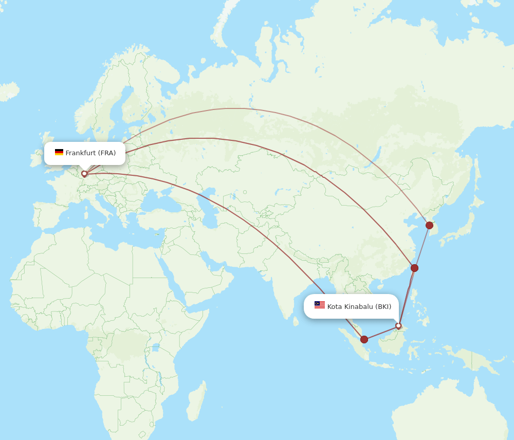 FRA-BKI flight routes