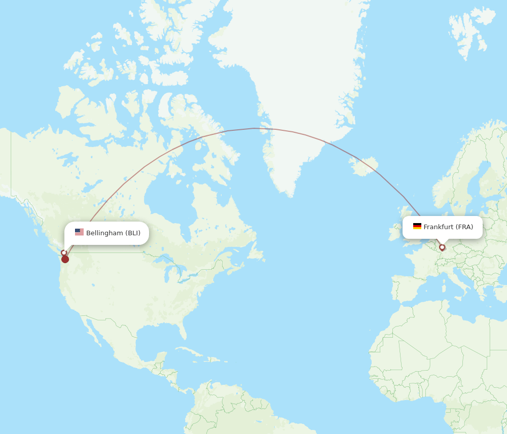 FRA-BLI flight routes