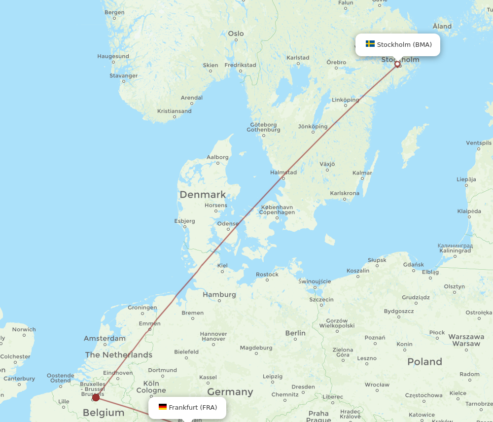 FRA to BMA flights and routes map