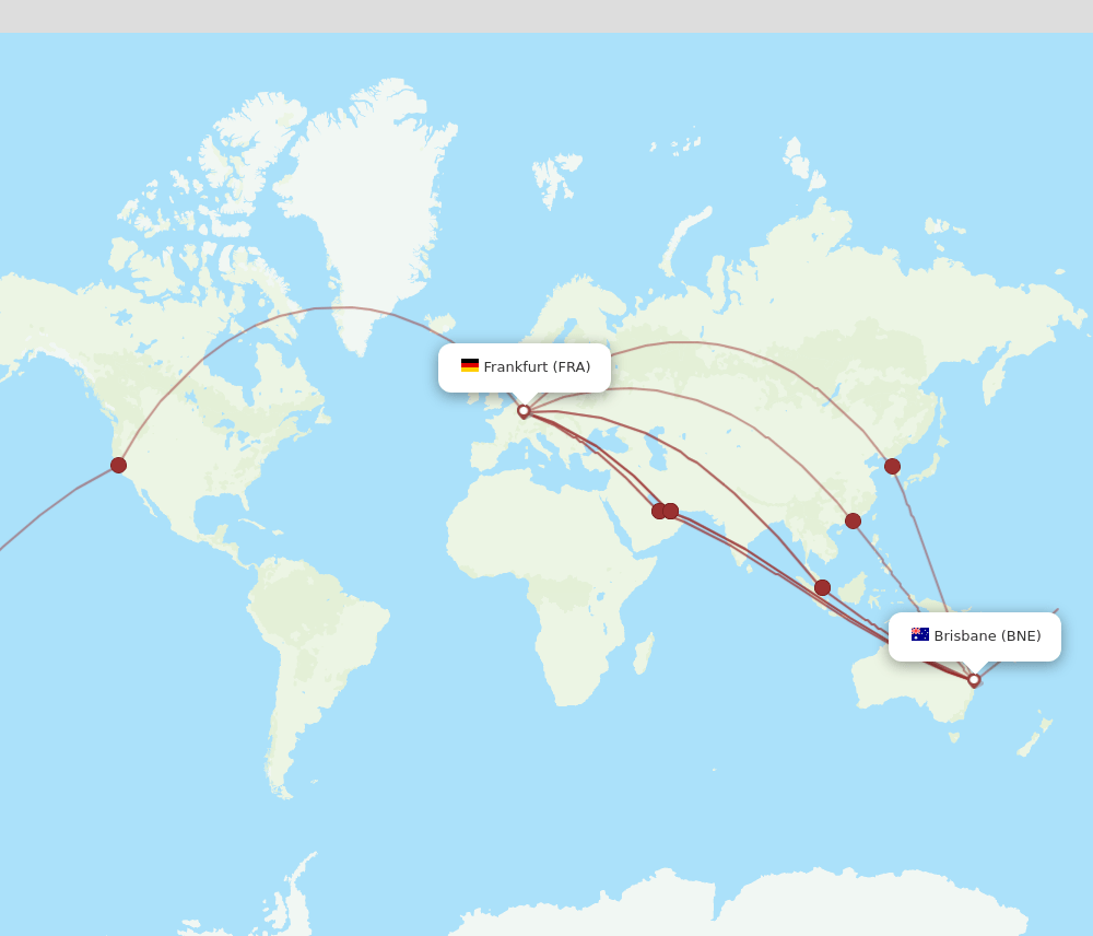 FRA-BNE flight routes