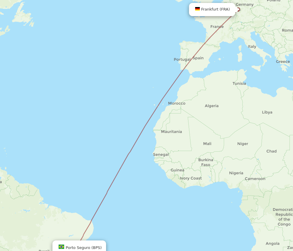 FRA-BPS flight routes