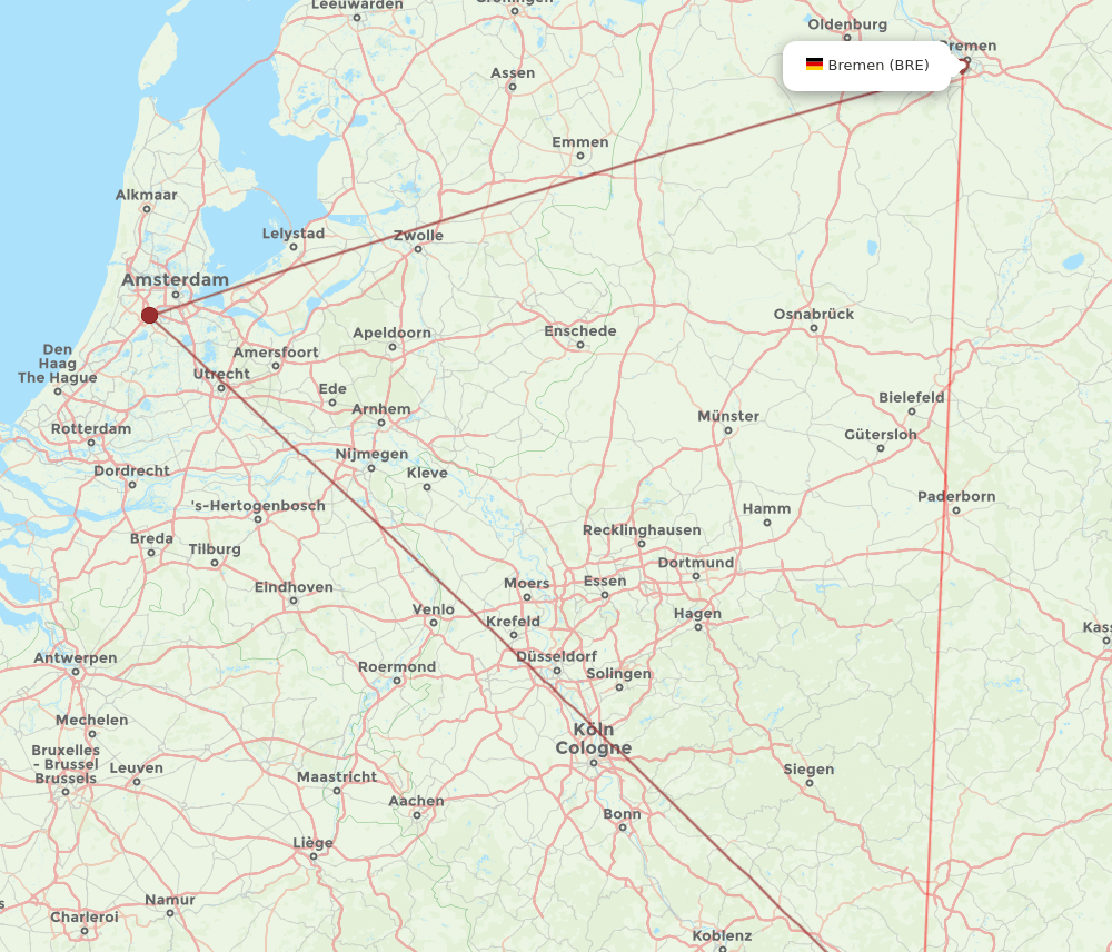 FRA-BRE flight routes