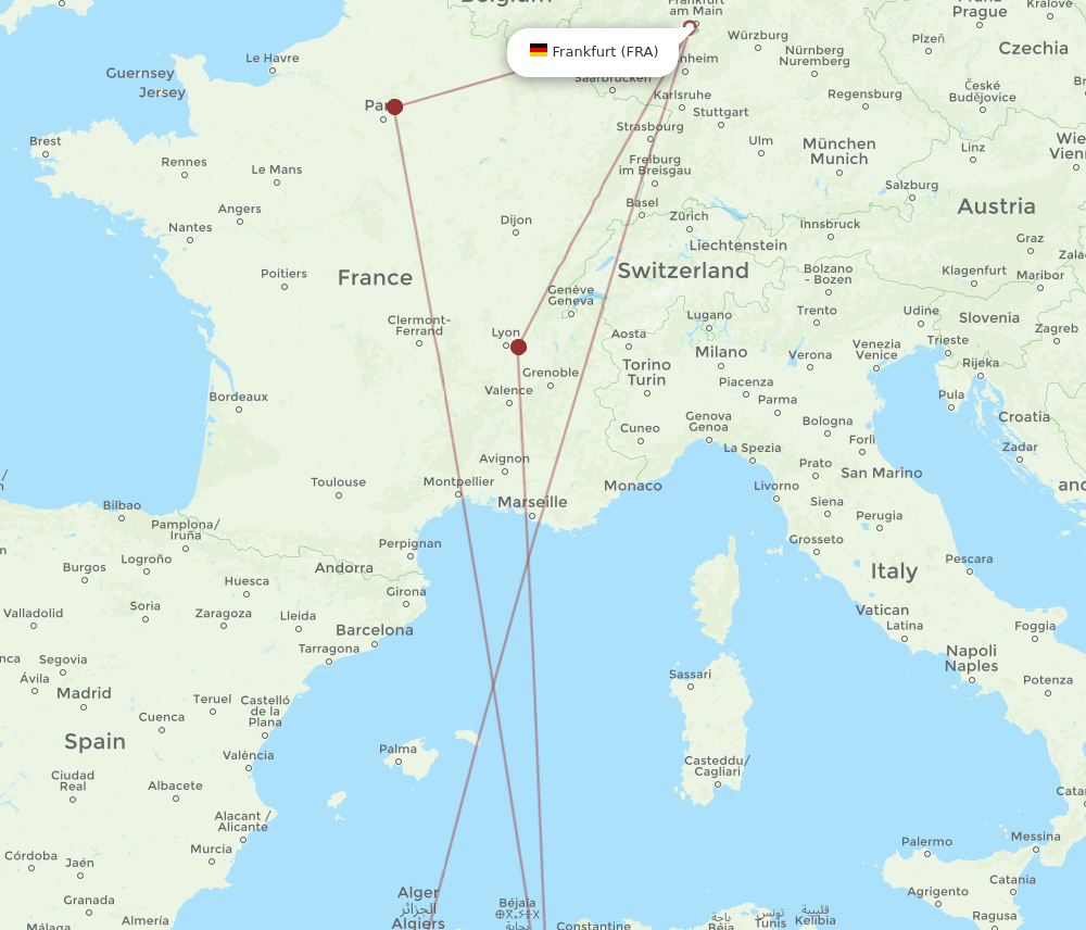 FRA-BSK flight routes