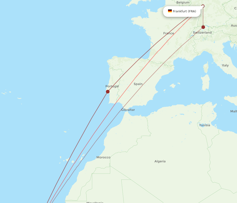 FRA-BVC flight routes