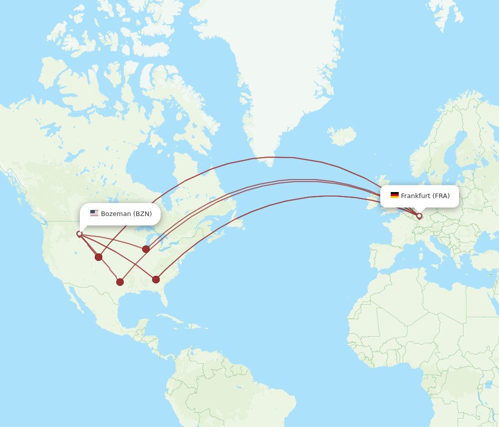 FRA-BZN flight routes