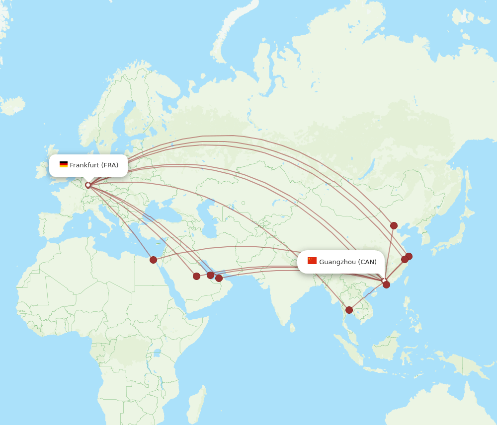 FRA-CAN flight routes