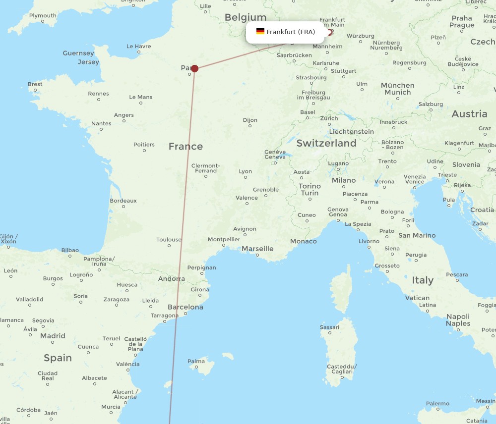FRA to CFK flights and routes map