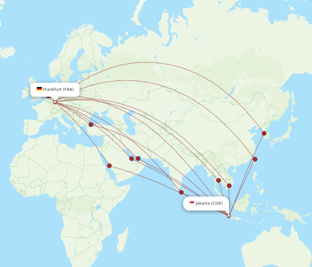 FRA-CGK flight routes