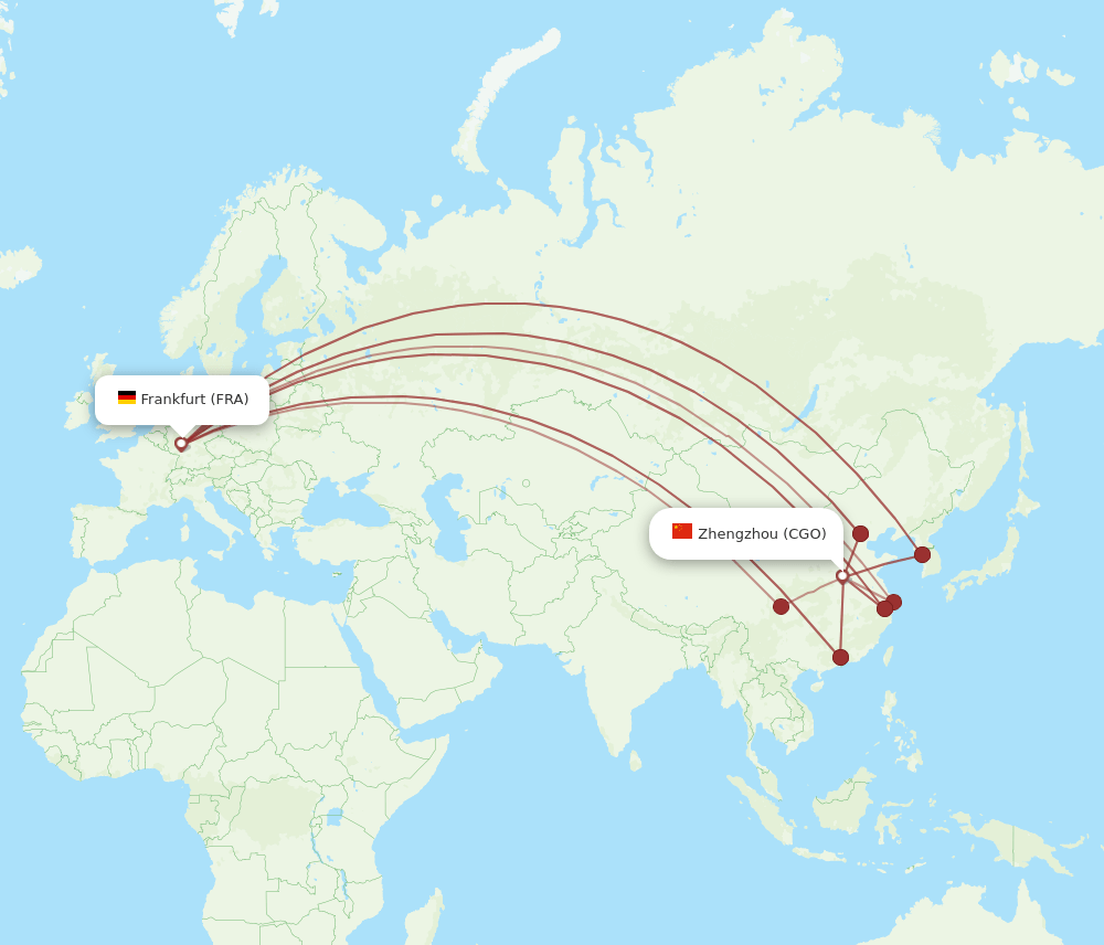 FRA-CGO flight routes