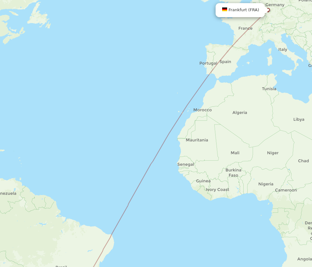 FRA to CGR flights and routes map