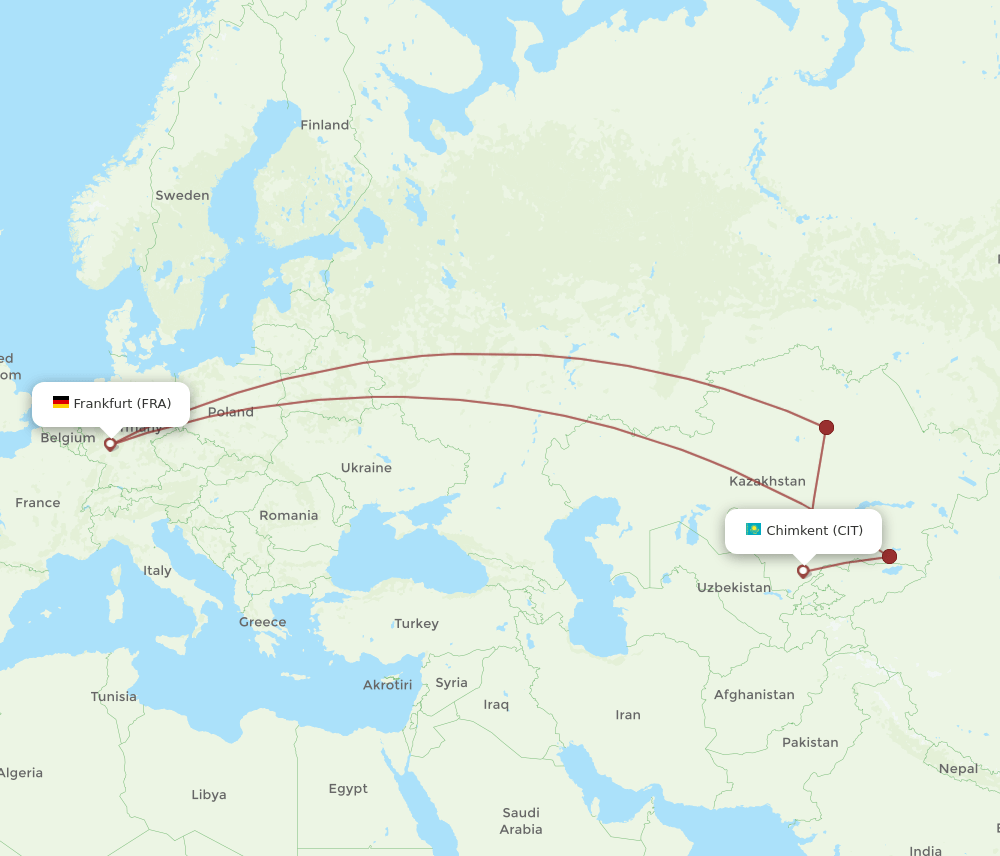 FRA-CIT flight routes