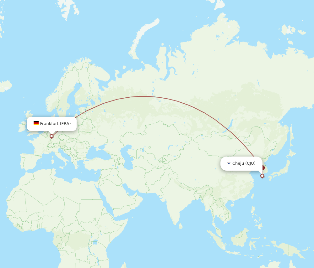 FRA-CJU flight routes