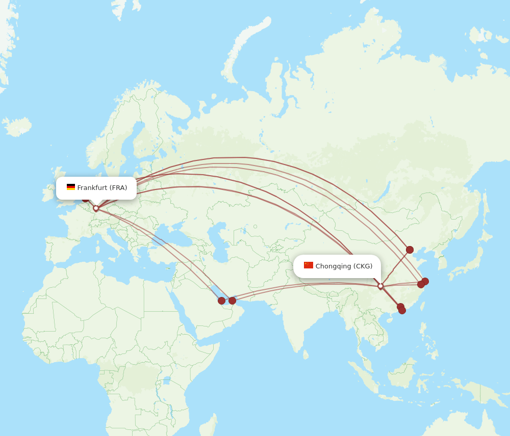 FRA-CKG flight routes