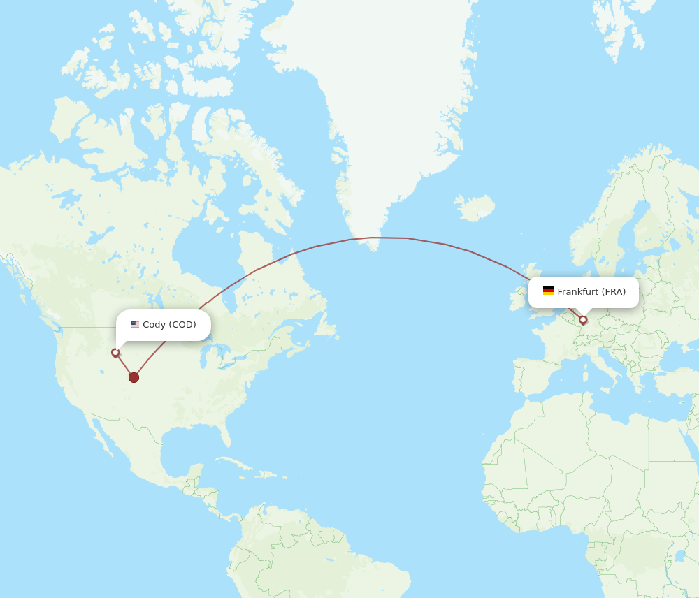 FRA-COD flight routes