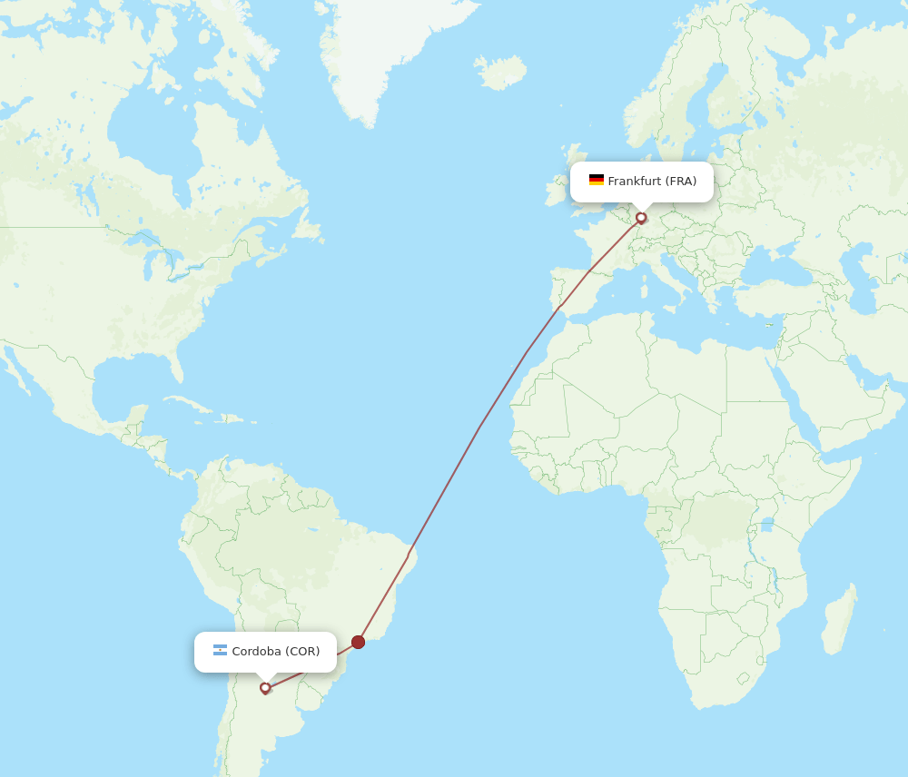 FRA-COR flight routes