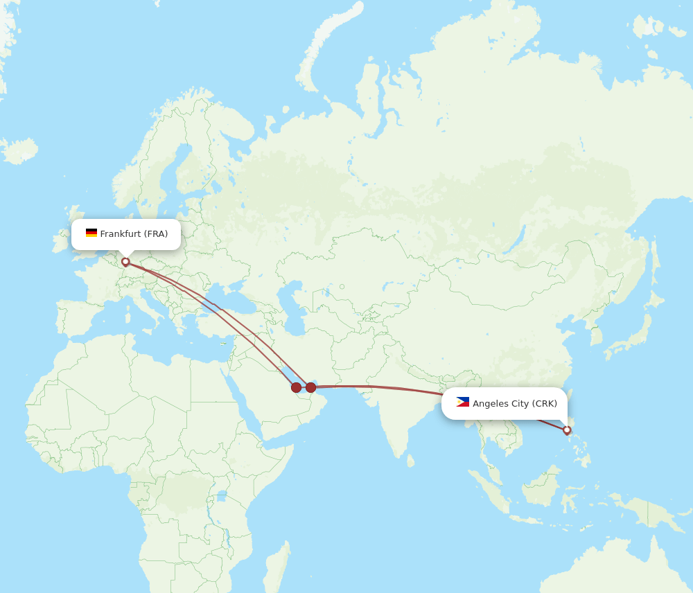 FRA-CRK flight routes
