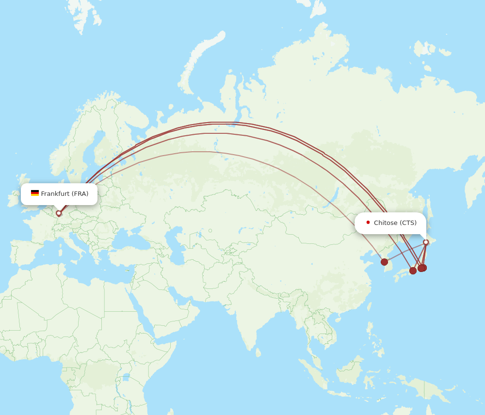 FRA to CTS flights and routes map