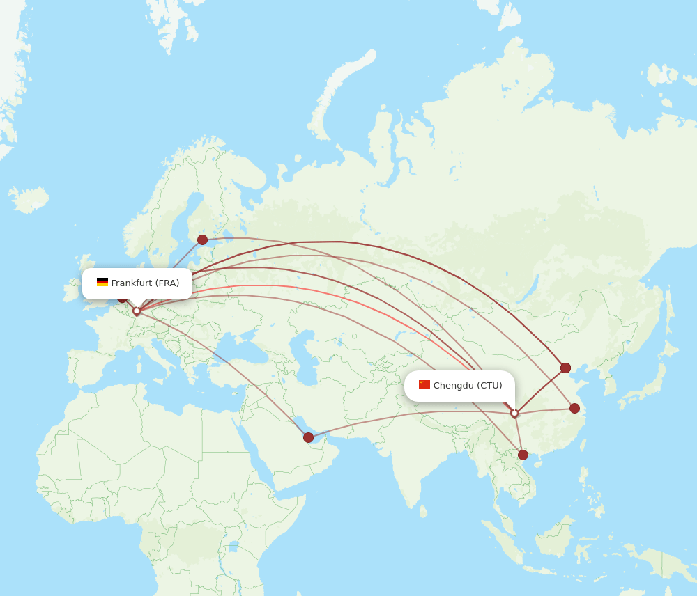 FRA-CTU flight routes