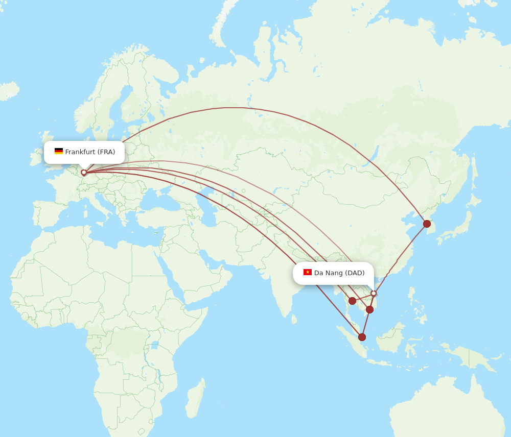 FRA-DAD flight routes