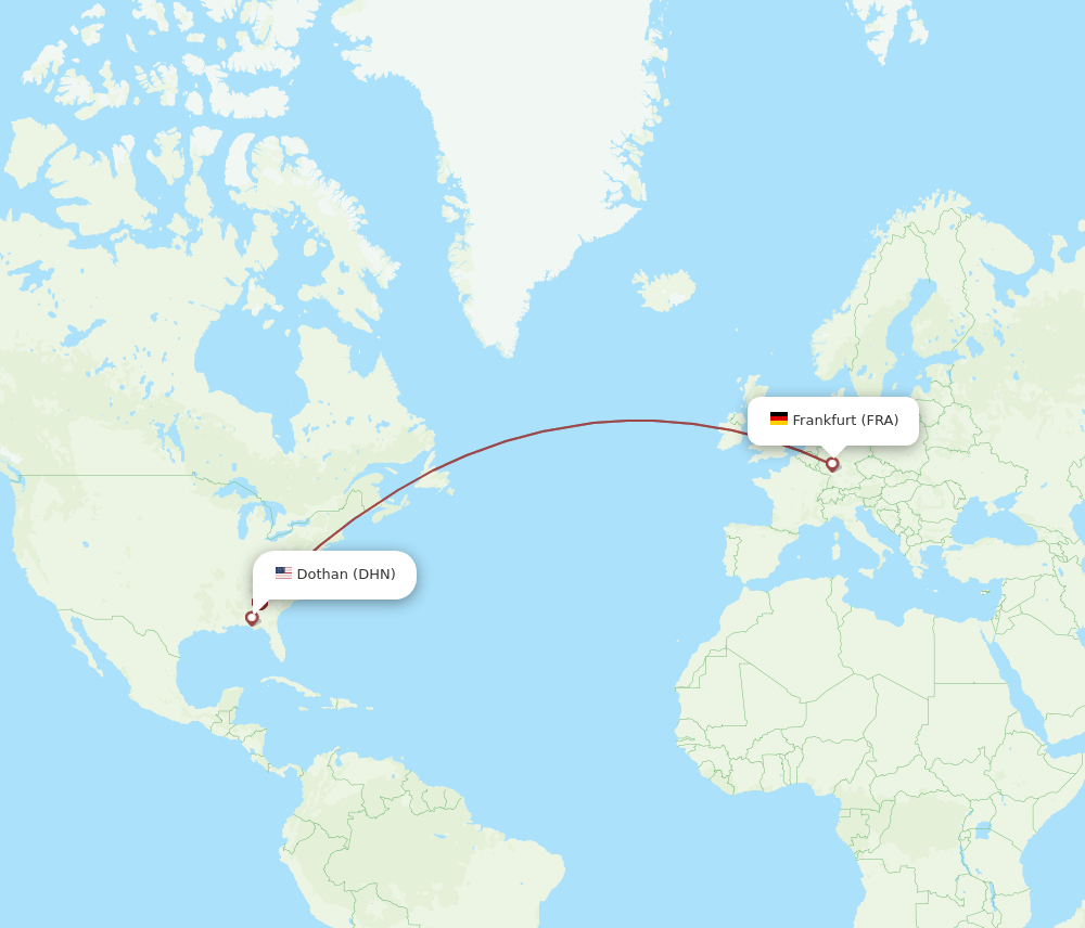 FRA-DHN flight routes