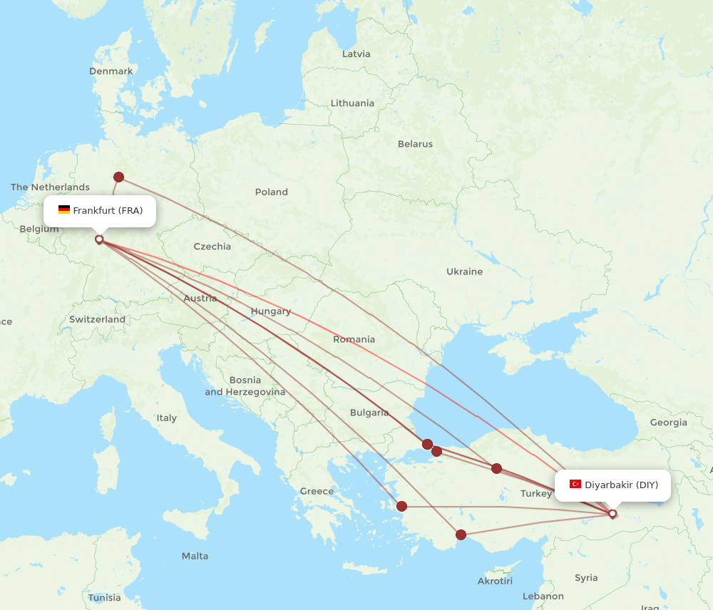 FRA-DIY flight routes