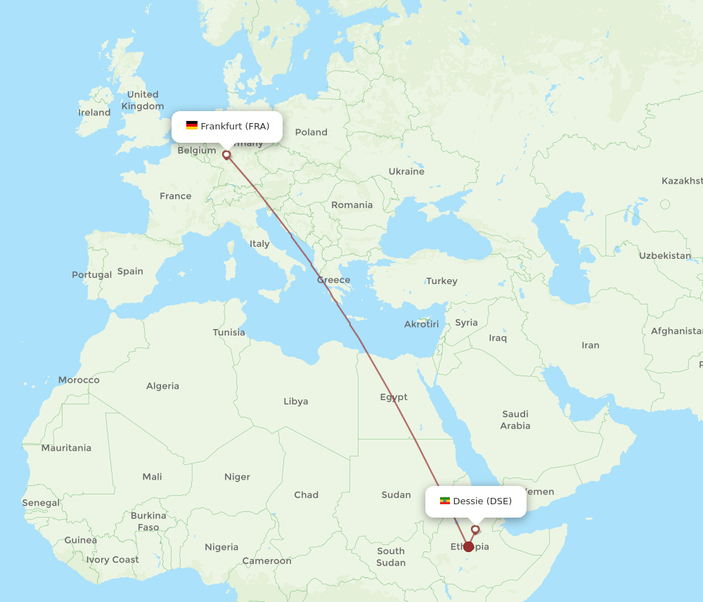 FRA-DSE flight routes