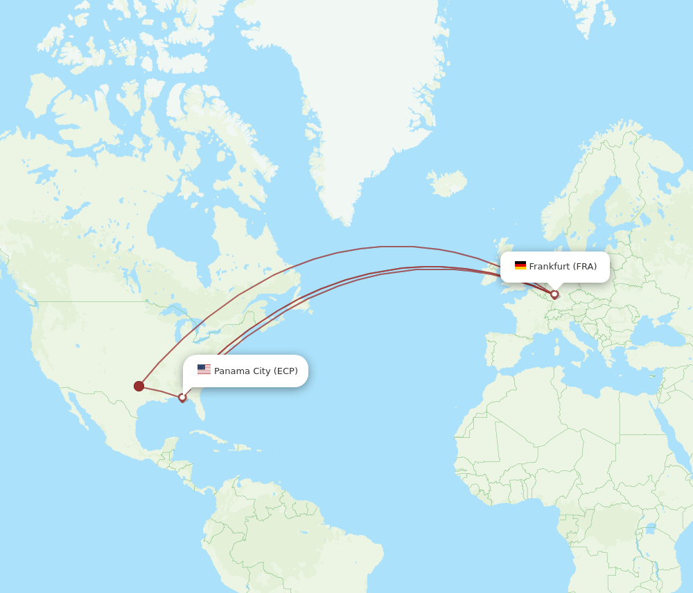 FRA to ECP flights and routes map