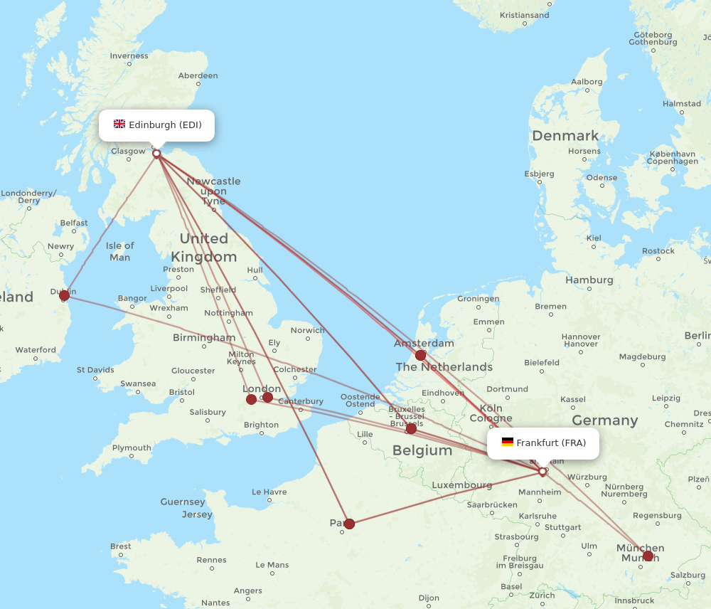 FRA-EDI flight routes