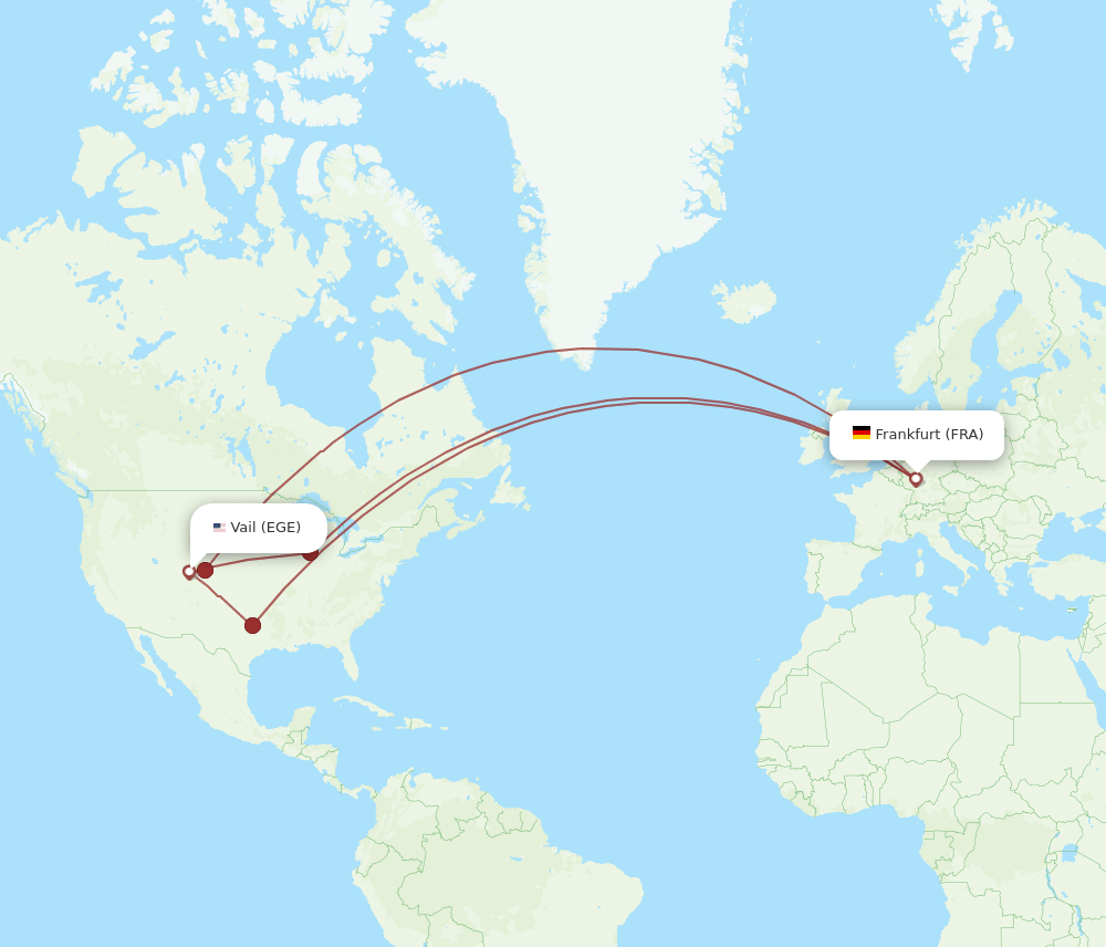 FRA to EGE flights and routes map