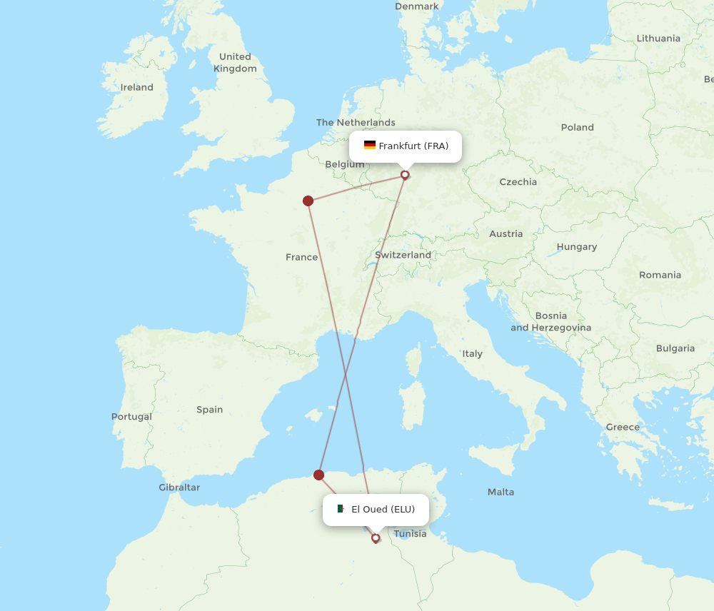FRA-ELU flight routes