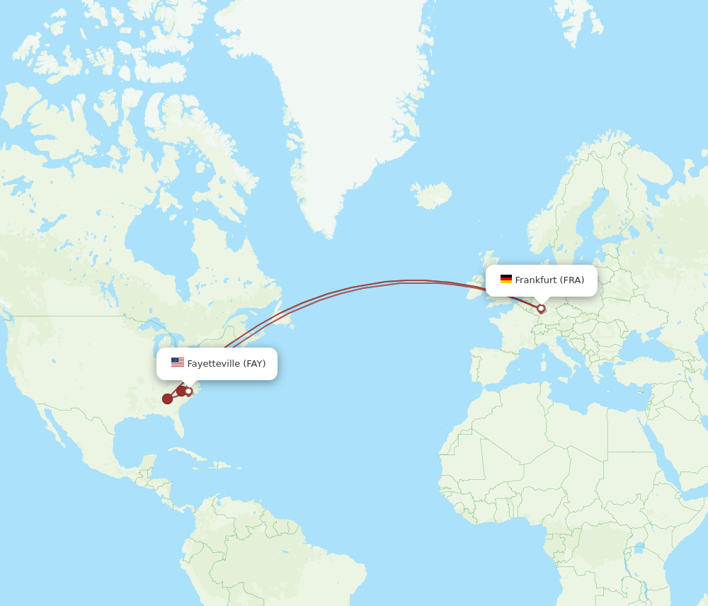 FRA-FAY flight routes