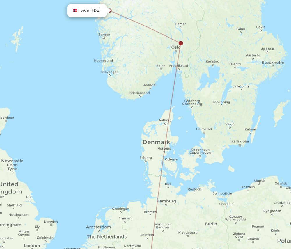 FRA-FDE flight routes