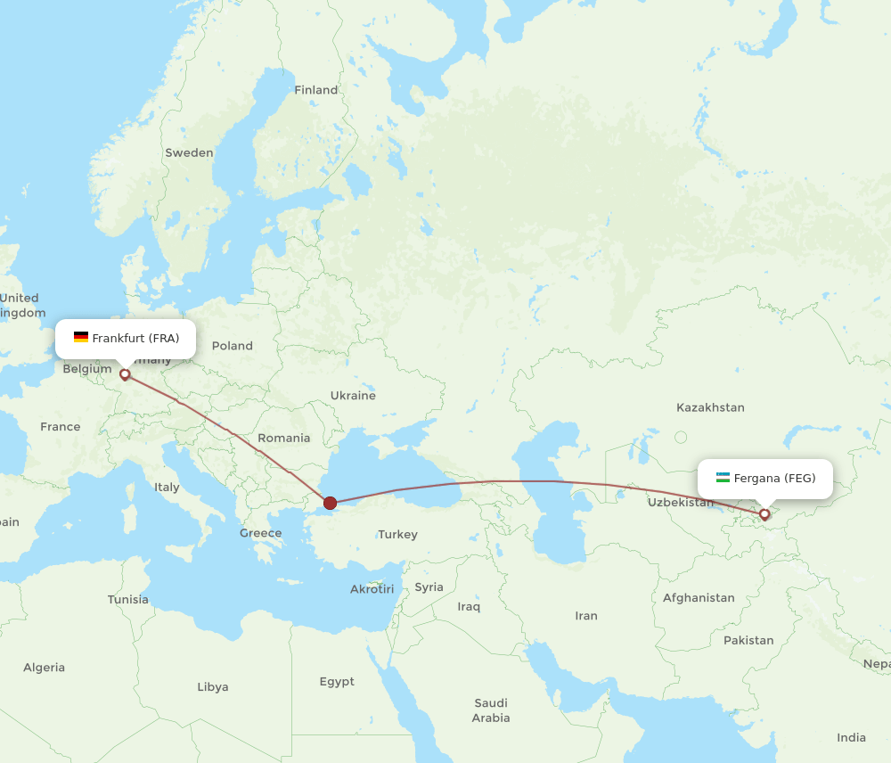 FRA-FEG flight routes