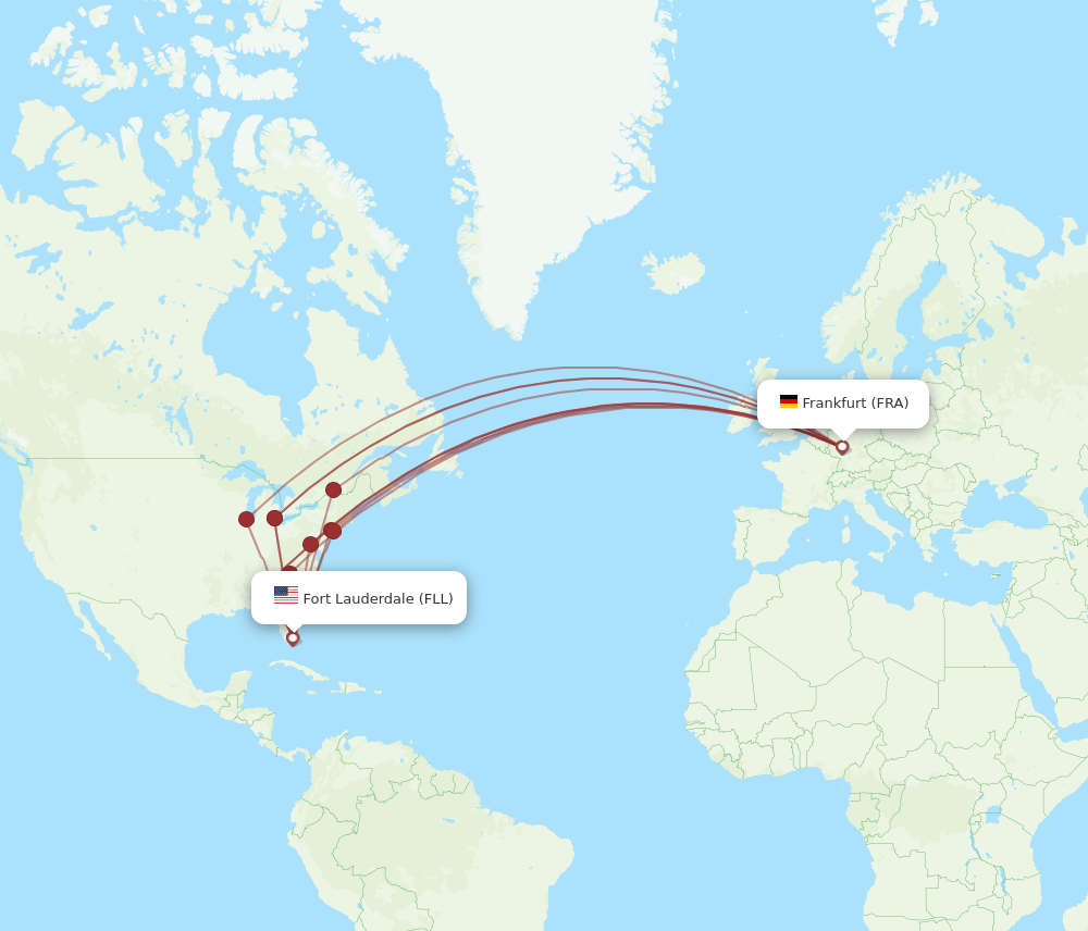 FRA-FLL flight routes