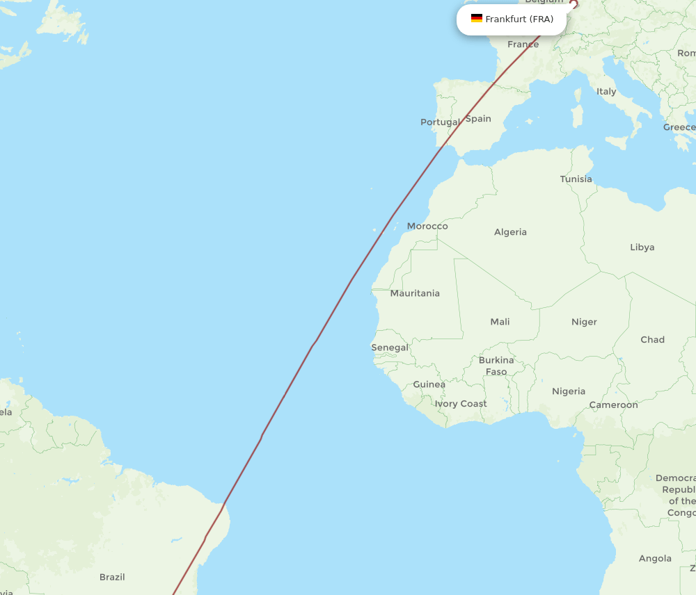 FRA-FLN flight routes