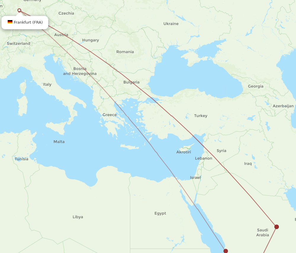 FRA-GIZ flight routes