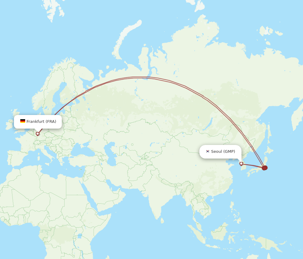 FRA to GMP flights and routes map