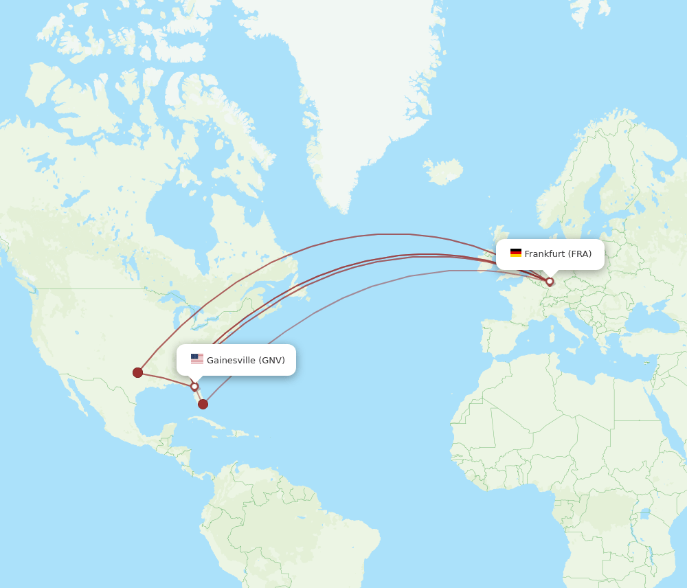 FRA-GNV flight routes