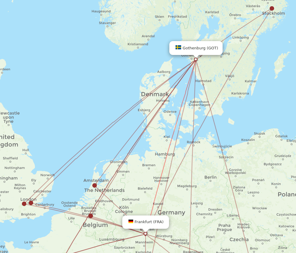 FRA-GOT flight routes