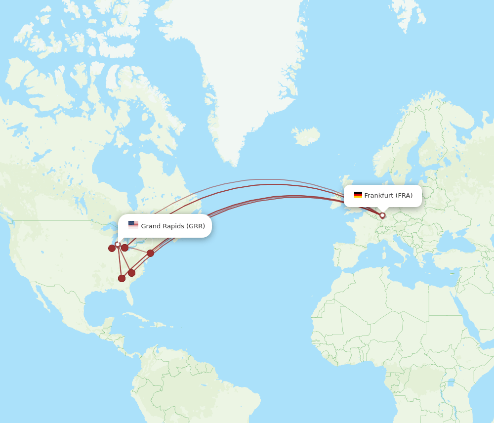 FRA-GRR flight routes