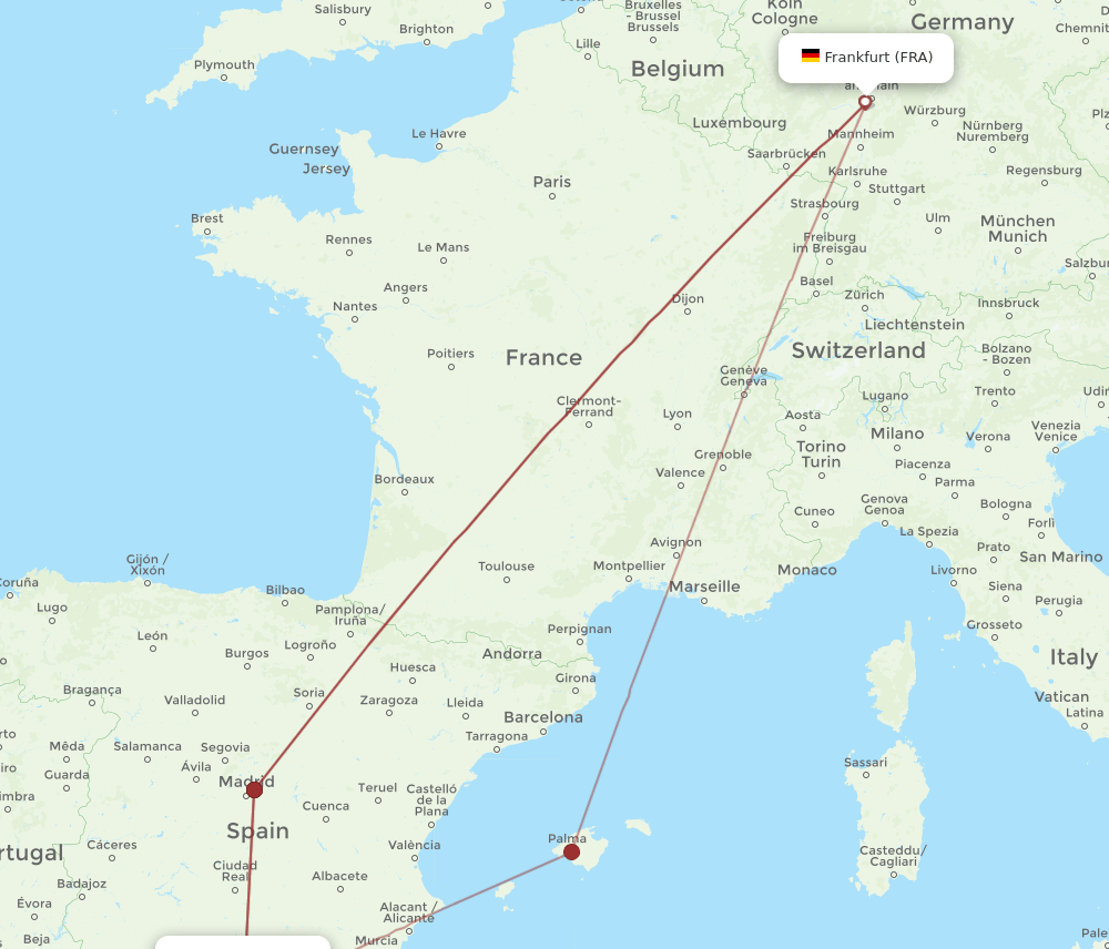 FRA-GRX flight routes