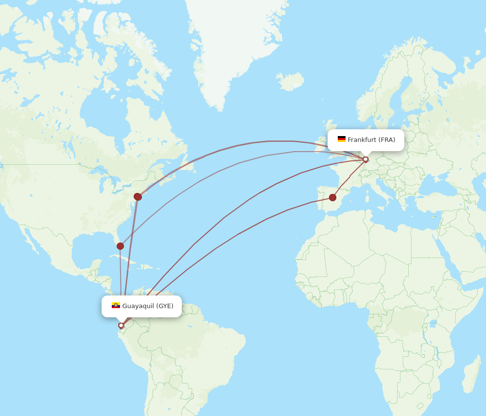 FRA-GYE flight routes