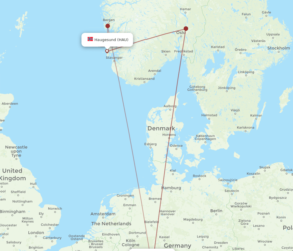 FRA-HAU flight routes